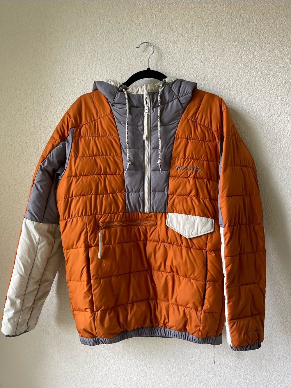 Columbia Orange Quilted Pullover Jacket